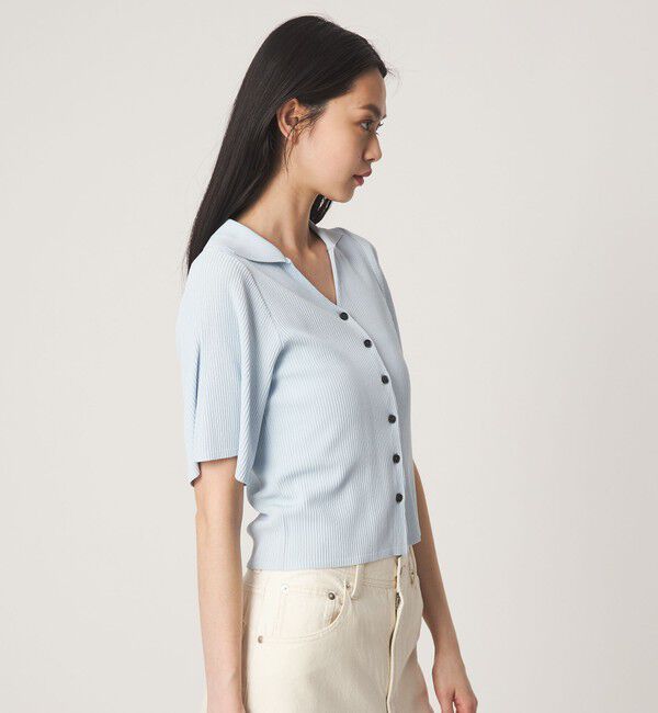 EMMEL REFINES「＜EMMEL REFINES＞EM HW リブ フレア ショートスリーブ カーディガン」|カーディガン|