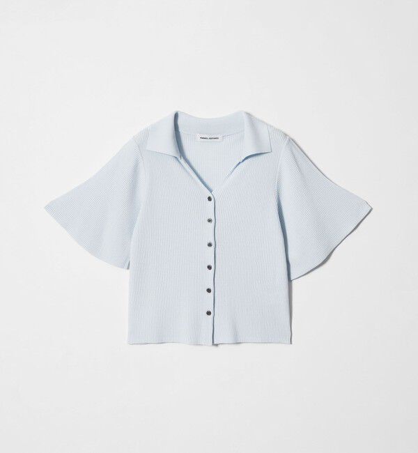 EMMEL REFINES「＜EMMEL REFINES＞EM HW リブ フレア ショートスリーブ カーディガン」|カーディガン|