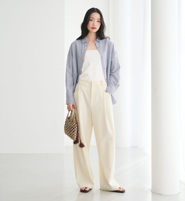 BEAUTY&YOUTH UNITED ARROWS「ポリエステルブレンド ツイルバックゴムパンツ」|スラックス|