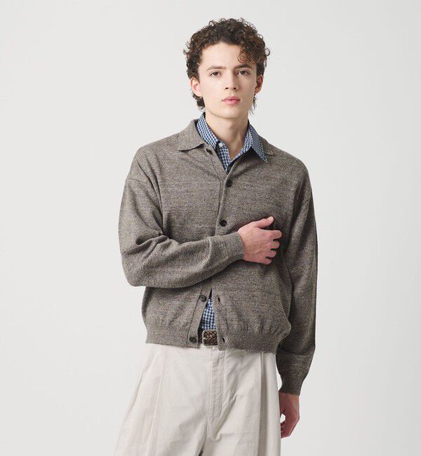 BEAUTY&YOUTH UNITED ARROWS「ハイブリッド リネン ポロカラー ジャケット ウォッシャブル」|カーディガン|MD.BROWN