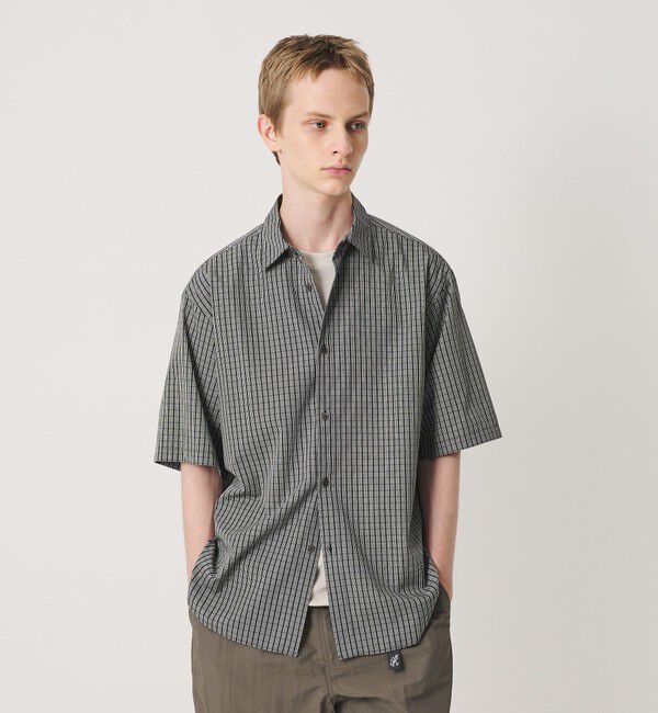 BEAUTY&YOUTH UNITED ARROWS「チェック ショートスリーブ レギュラー シャツ FORM型」|シャツ・ブラウス|BLACK