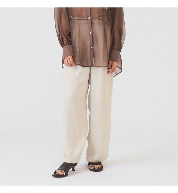 Ray BEAMS 「サテン ギャザー イージー パンツ」|チノ|