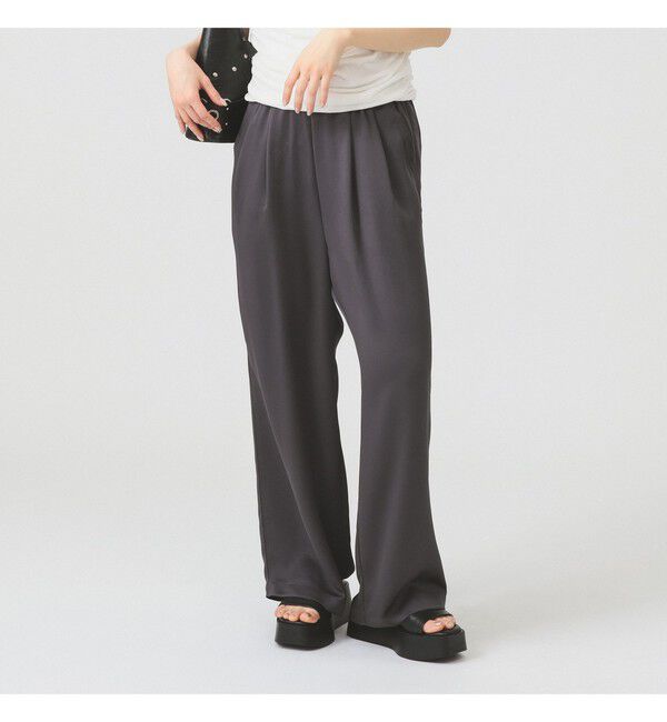 Ray BEAMS 「サテン ギャザー イージー パンツ」|チノ|