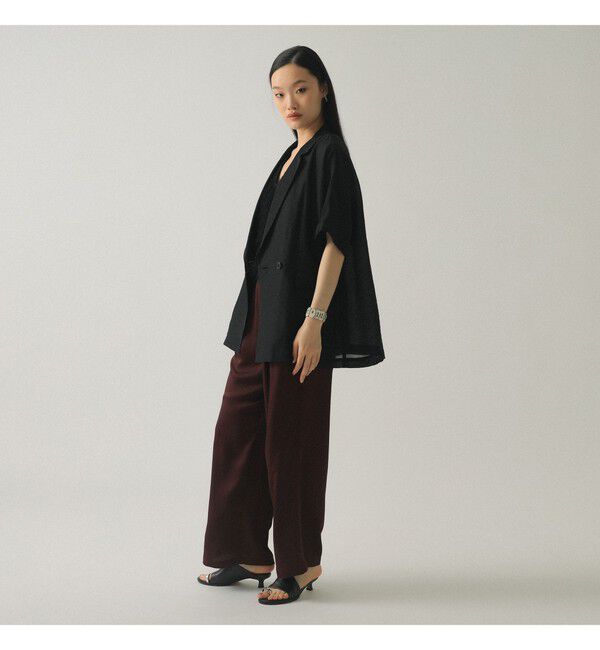 Ray BEAMS 「サテン ギャザー イージー パンツ」|チノ|