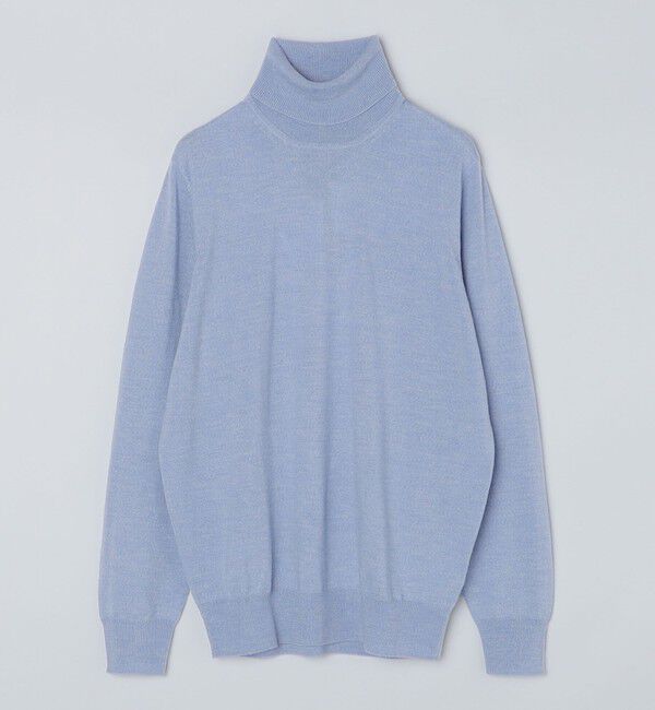 SHIPS「ALAN PAINE: 12ゲージ メリノウール タートルネック ニット」|ニット・セーター|ライトブルー