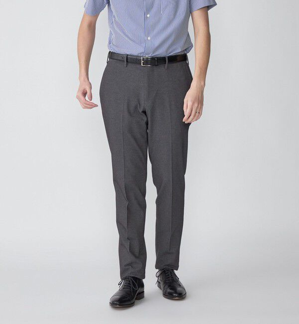 SHIPS「SHIPS: 〈ウエスト調整可能〉 ジャージ ドビー パンツ」|チノ|チャコールグレー