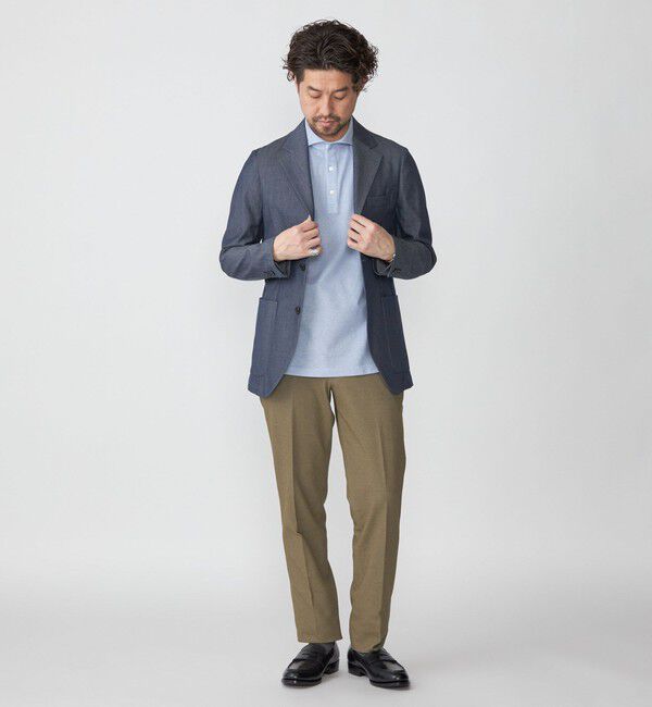 SHIPS「SHIPS: 〈ウエスト調整可能〉 ジャージ ドビー パンツ」|チノ|