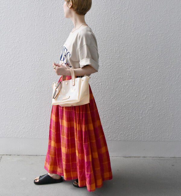 SHIPS any「SHIPS any:〈洗濯機可能〉カラー チェック ギャザー フレア スカート」|スカート|