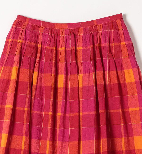 SHIPS any「SHIPS any:〈洗濯機可能〉カラー チェック ギャザー フレア スカート」|スカート|