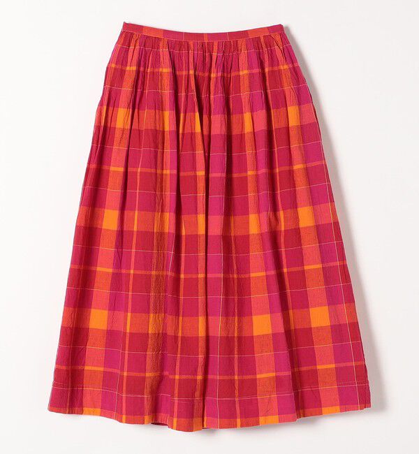 SHIPS any「SHIPS any:〈洗濯機可能〉カラー チェック ギャザー フレア スカート」|スカート|