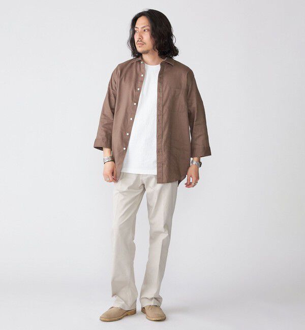 SHIPS「SHIPS: SOLOTEX(R) サフィラン リネン 7分袖 シャツ」|シャツ・ブラウス|