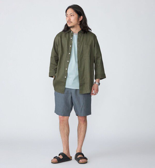 SHIPS「SHIPS: SOLOTEX(R) サフィラン リネン 7分袖 シャツ」|シャツ・ブラウス|