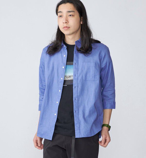 SHIPS「SHIPS: SOLOTEX(R) サフィラン リネン 7分袖 シャツ」|シャツ・ブラウス|