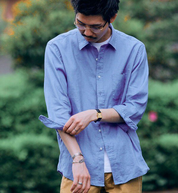 SHIPS「SHIPS: SOLOTEX(R) サフィラン リネン 7分袖 シャツ」|シャツ・ブラウス|