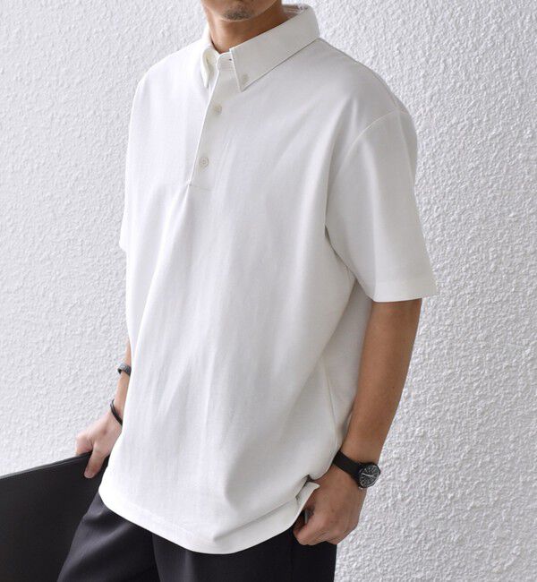 SHIPS any「SHIPS any:〈接触冷感/遮熱/UVカット機能等〉サマーファンクション 鹿の子 ボタンダウンポロシャツ◇」|ポロシャツ|