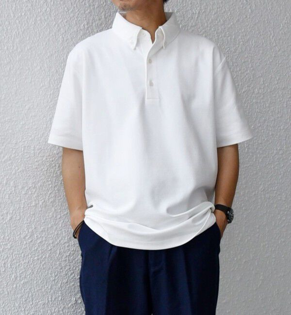 SHIPS any「SHIPS any:〈接触冷感/遮熱/UVカット機能等〉サマーファンクション 鹿の子 ボタンダウンポロシャツ◇」|ポロシャツ|