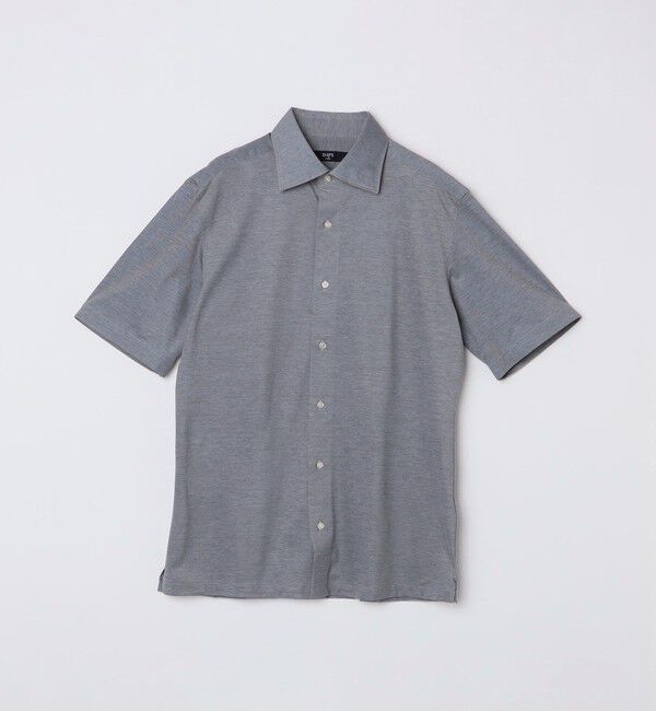SHIPS Colors 「SHIPS Colors:〈洗濯機可能〉カノコ ニット ワイドカラー ショートスリーブ」|シャツ・ブラウス|グレー