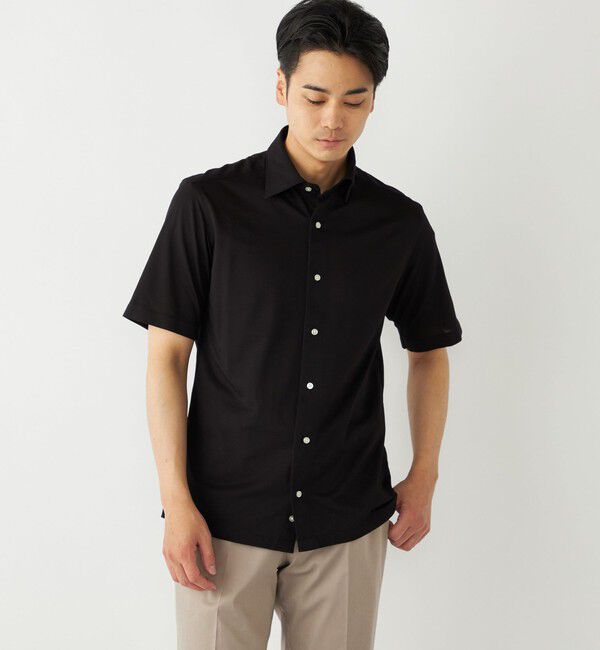 SHIPS Colors 「SHIPS Colors:〈洗濯機可能〉カノコ ニット ワイドカラー ショートスリーブ」|シャツ・ブラウス|