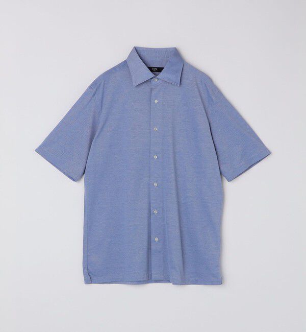 SHIPS Colors 「SHIPS Colors:〈洗濯機可能〉カノコ ニット ワイドカラー ショートスリーブ」|シャツ・ブラウス|ライトブルー