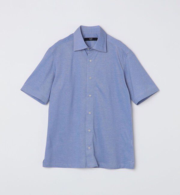 SHIPS Colors 「SHIPS Colors:〈洗濯機可能〉カノコ ニット ワイドカラー ショートスリーブ」|シャツ・ブラウス|ブルー