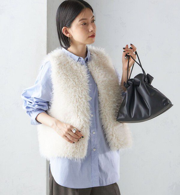 SHIPS for women「リバーシブル フェイクファー ボンディング ジレ」|ベスト・ジレ|