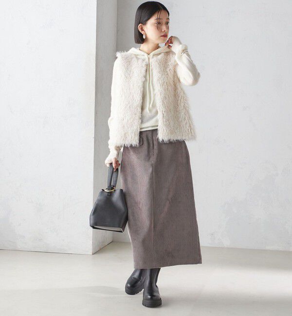 SHIPS for women「リバーシブル フェイクファー ボンディング ジレ」|ベスト・ジレ|