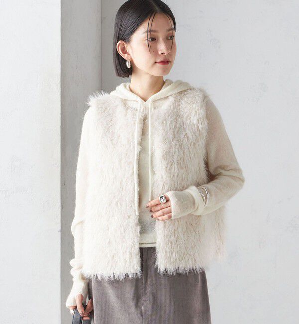 SHIPS for women「リバーシブル フェイクファー ボンディング ジレ」|ベスト・ジレ|