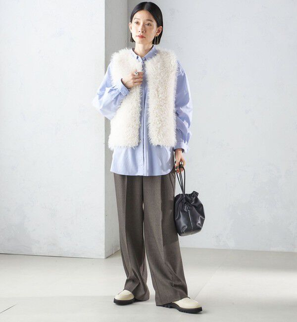 SHIPS for women「リバーシブル フェイクファー ボンディング ジレ」|ベスト・ジレ|