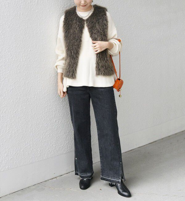 SHIPS for women「リバーシブル フェイクファー ボンディング ジレ」|ベスト・ジレ|