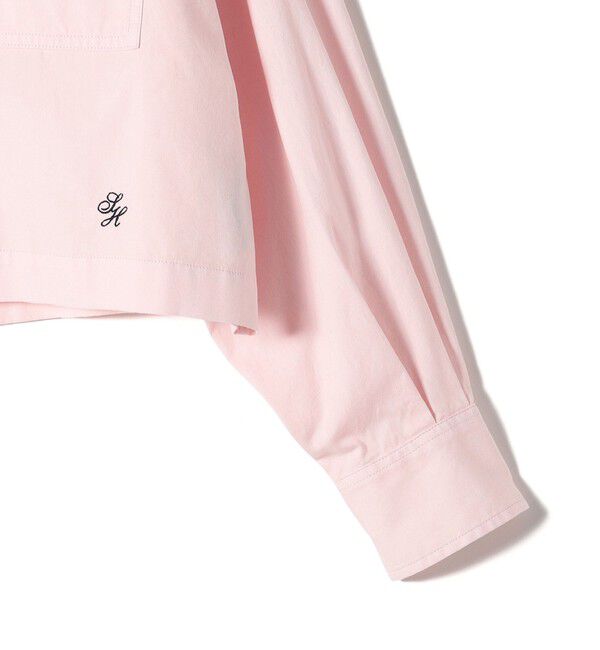 SHIPS for women「〈洗濯機可能〉ピン オックス 刺繍 クロップド シャツ」|シャツ・ブラウス|