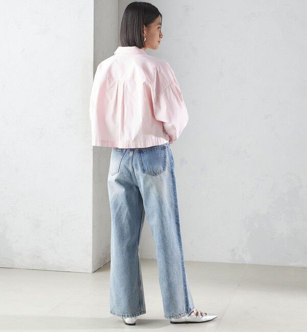 SHIPS for women「〈洗濯機可能〉ピン オックス 刺繍 クロップド シャツ」|シャツ・ブラウス|