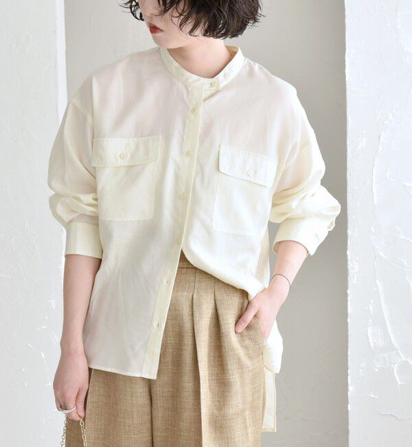 quaranciel「quaranciel:〈手洗い可能〉ドレッシー ワーク ポケット シャツ」|シャツ・ブラウス|