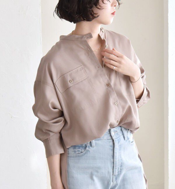 quaranciel「quaranciel:〈手洗い可能〉ドレッシー ワーク ポケット シャツ」|シャツ・ブラウス|