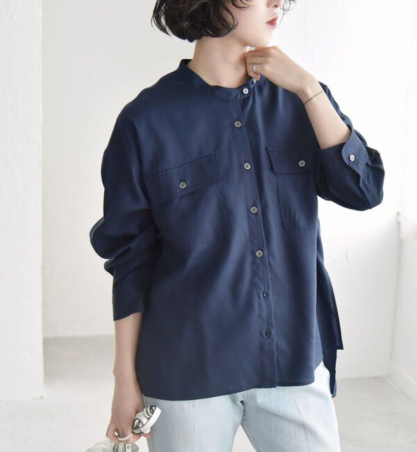 quaranciel「quaranciel:〈手洗い可能〉ドレッシー ワーク ポケット シャツ」|シャツ・ブラウス|
