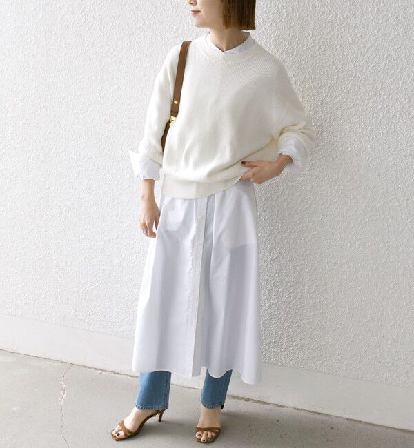 SHIPS any「SHIPS any:〈洗濯機可能〉タイプライター スタンドカラー シャツ ワンピース」|ワンピース|ホワイト