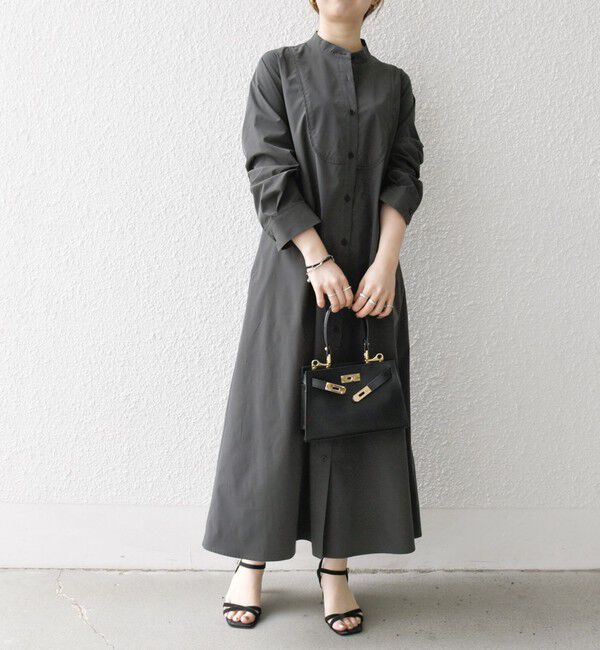 SHIPS any「SHIPS any:〈洗濯機可能〉タイプライター スタンドカラー シャツ ワンピース」|ワンピース|