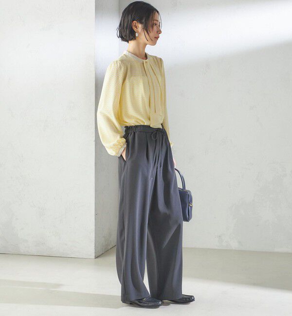 SHIPS for women「〈接触冷感 / 手洗い可能〉アセテート混 バック サテン ワイド パンツ」|その他|