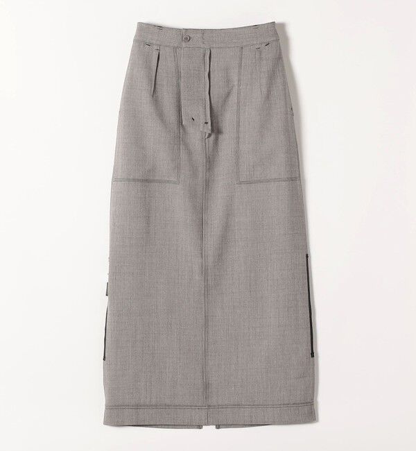 quaranciel「quaranciel:〈洗濯機可能〉ウーステッド ステッチ Iライン ロング スカート」|スカート|