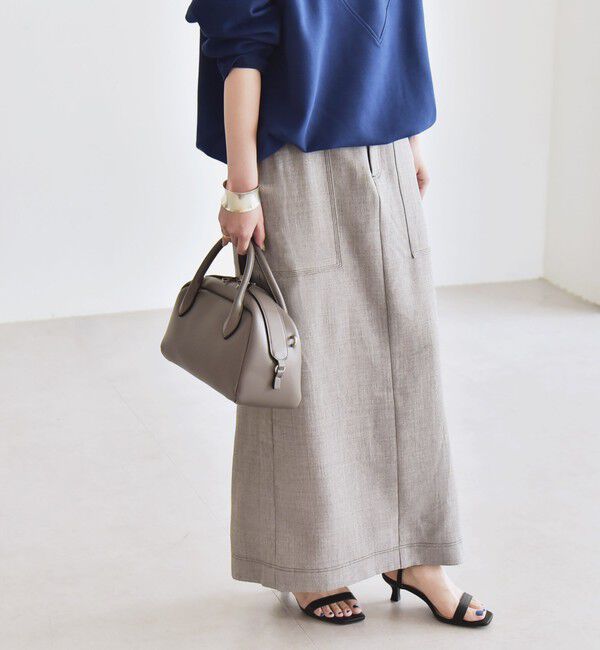 quaranciel「quaranciel:〈洗濯機可能〉ウーステッド ステッチ Iライン ロング スカート」|スカート|
