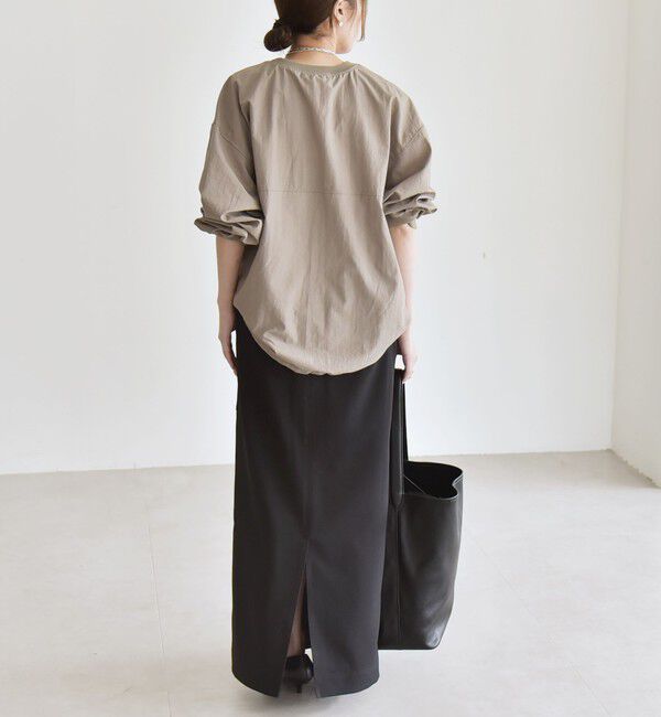 quaranciel「quaranciel:〈洗濯機可能〉ウーステッド ステッチ Iライン ロング スカート」|スカート|