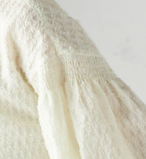 SHIPS for women「〈手洗い可能〉シアー ジャカード 袖 シャーリング ブラウス」|シャツ・ブラウス|