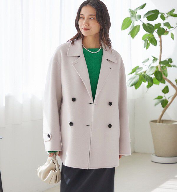 SHIPS for women「SUPER140 ダブル フェイス ショート コート」|ピーコート|