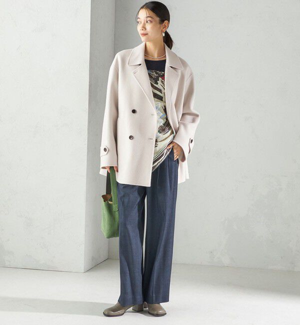 SHIPS for women「SUPER140 ダブル フェイス ショート コート」|ピーコート|