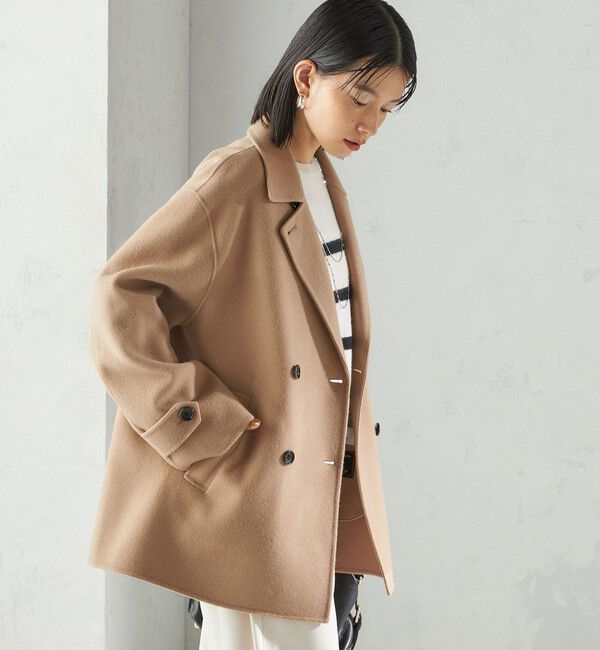 SHIPS for women「SUPER140 ダブル フェイス ショート コート」|ピーコート|