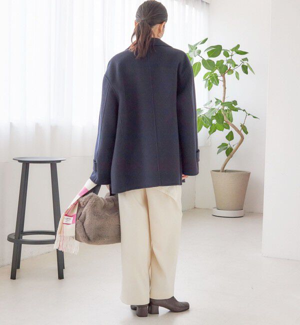 SHIPS for women「SUPER140 ダブル フェイス ショート コート」|ピーコート|