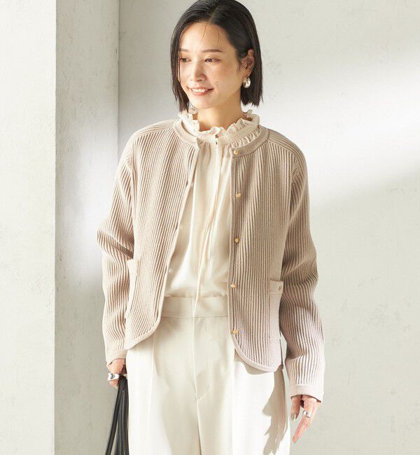 SHIPS for women「〈手洗い可能〉モール リブ クルーネック カーディガン」|カーディガン|