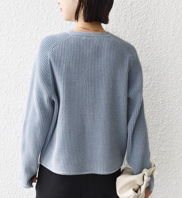 SHIPS for women「〈手洗い可能〉モール リブ クルーネック カーディガン」|カーディガン|