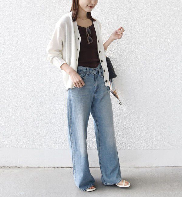 SHIPS for women「〈手洗い可能〉ブライト ペーパー Vネック ニット カーディガン」|カーディガン|