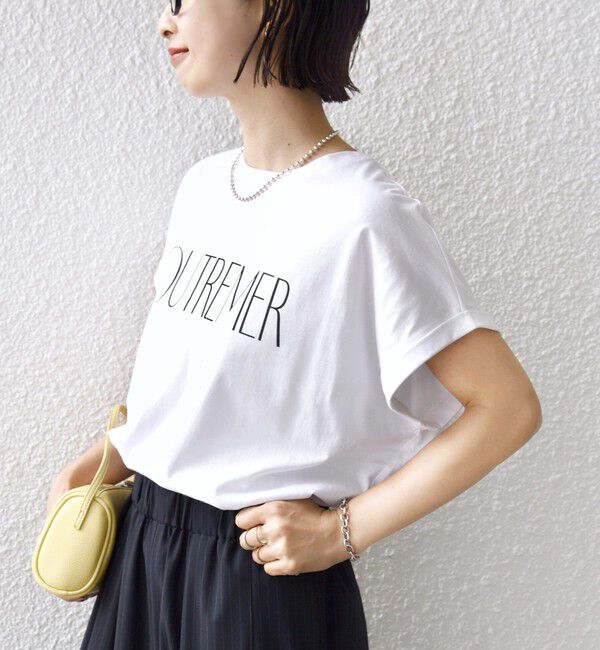 SHIPS for women「《一部追加予約》メルティ コットン プリント ロゴ ショート スリーブ Tシャツ」|Tシャツ・カットソー|