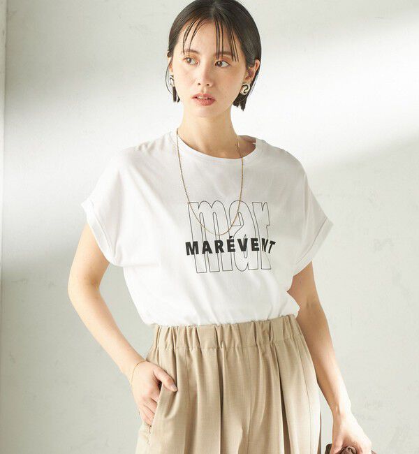SHIPS for women「《一部追加予約》メルティ コットン プリント ロゴ ショート スリーブ Tシャツ」|Tシャツ・カットソー|